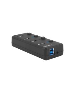 Natec Mantis 2 aktivní rozbočovač s funkcí nabíjení 4x USB 3.0 HUB, vypínač, napájecí adaptér