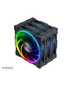 přídavný ventilátor Akasa SOHO AR LED 12 cm RGB 3 ks