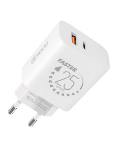 OBAL:ME Cestovní Nabíječka USB-A + USB-C 25W White