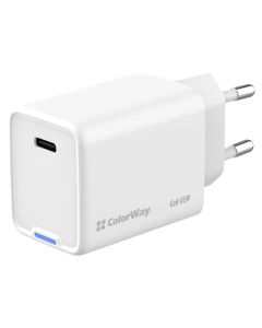 COLORWAY 1x USB-C / síťová nabíječka/ GaN/ PD/ PPS/ 65W/ Bílá
