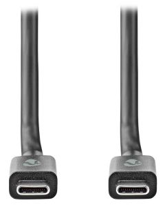 NEDIS kabel USB 3.2 Gen 2/ zástrčka USB-C - zástrčka USB-C/ 100 W/ 4K@60Hz/ 20 Gbps/ poniklovaný/ černý/ box/ 1m