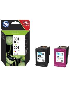 HP 301 Dvojbalení černé/tříbarevné originální inkoustové kazety