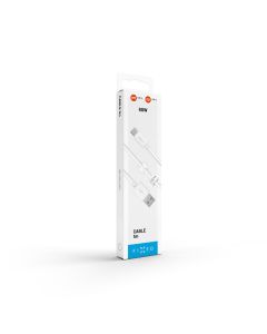 Datový a nabíjecí kabel FIXED s konektory USB/USB-C, USB 2.0, 1 metr, bílý