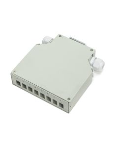 XtendLan mini rozvadeč na DIN lištu, 8x SC Simplex, 4 vstupní otvory, krytka