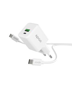 Epico GaN 20W adaptér EA20 s 1,2 m USB-C kabelem