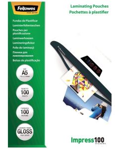 FELLOWES laminovací fólie/ formát A5/ 100 mic/ velikost 154x216 mm/ lesklé/ 100 pack
