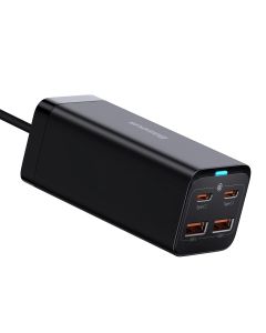 Baseus Rychlonabíječka do sítě GaN3, 2x USB-A, 2x USB-C 100W černá