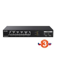 Tenda TEM2007X - Multi-gigabit switch, 5x 2.5G RJ45 + 2x 10G SFP+ port, MAC 16K, ochrana 6kV