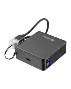 Sandberg Nano Powerbank 10000 mAh PD20W, kompaktní powerbanka s USB-C kabelem, černá