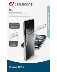 Extratenký zadní kryt CellularLine Fine pro Apple iPhone 11 Pro, transparentní