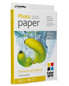 COLORWAY fotopapír/ premium semi-glossy 255g/m2, A4/ 50 kusů