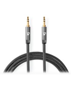 NEDIS PROFIGOLD stereo audio kabel/ 3,5 mm jack zástrčka - 3,5 mm jack zástrčka/ bavlna/ šedý/ BOX/ 2m
