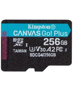 KINGSTON Canvas Go Plus Gen4 256GB microSDXC / C10 / UHS-I U3 V30 / up to  200MB/s / bez adaptéru