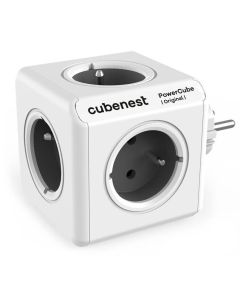 Cubenest Powercube Original,  5× zásuvka, bílá/šedá, dětská pojistka, uzemnění, max. 16A/250V~3680W/50-60Hz
