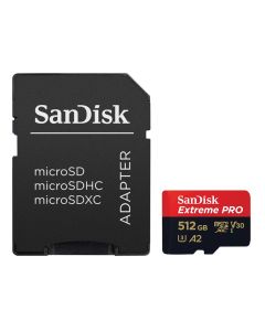 SanDisk Extreme PRO microSDXC 512GB / A2 C10 V30 UHS-I U3 / 200MB/s & 140MB/s / SD Adaptér + 2 years RescuePRO