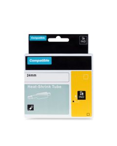 PRINTLINE kompatibilní páska s DYMO 1805444, 24mm, 1.5m, černý tisk/žlutý podklad, RHINO, bužírka