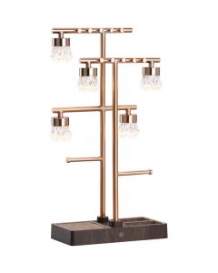 IMMAX LED dekorativní lampička 2v1 LUMITREE/ organizér na šperky/ 1,5W/ 5V/1A/ 3000K/ USB-C/ růžové zlato