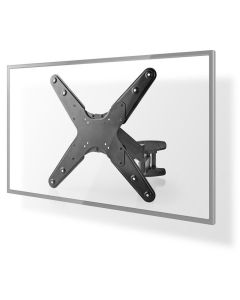 NEDIS nástěnný TV držák/ 23 - 55"/ nosnost 30 kg/ otočný 0 - 180°/ vzdálenost od stěny 61 mm/ vertikální/ ocel/ černý
