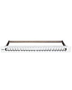 19" patchpanel pro max. 24 keystone,neosazený,1U,RAL 7035
