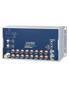Planet PoE switch 16x Gb 802.3at, 2x 10 Gb, 1x Bypass, M12 konektory, 2x 10G Q-ODC, IP40, -40+70°C, 24-110 VDC