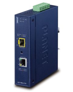 Planet IGT-900-1T1S IP30 průsmyslový konvertor 1x 1000Base-T, 1x SFP port, SNMP, VLAN, -40až+75st, 9-48VDC