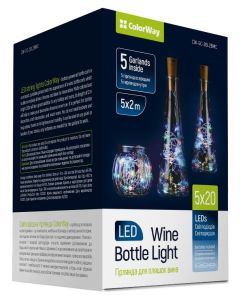 COLORWAY 5x LED řetěz/ vnitřní / 5x 20 LED / délka 5x 2m / více barevný/ napájení baterie