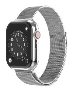 Swissten řemínek pro apple watch milánský tah 42 / 44 / 45 / 49 mm stříbrný