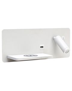 IMMAX LED Be PREPARE 4v1, bodové svítidlo s Qi nabíjením, USB, bílé, varianta levá