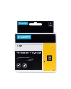PRINTLINE kompatibilní páska s DYMO 18508 9mm, 5.5m, černý tisk/průhledný podklad, RHINO, polyesterová