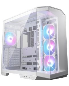 MSI skříň MAG PANO 100R PZ White/ bez zdroje/ levé a přední sklo/ 4x 120 mm A-RGB fan/ 1x USB-C/ 1x USB3.2/ bílá