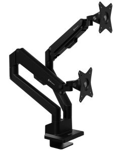 AROZZI ALZARE NEO DUO Black/ stolní držák pro 2 monitory/ plynový píst/ kovový/ černý