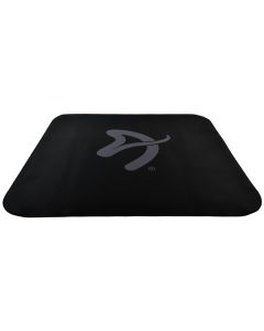 AROZZI Zona Quattro Black Grey/ ochranná podložka na podlahu/ 116 x 116 cm/ černá s šedým logem