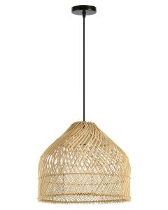 IMMAX BOHO PELO designové závěsné svítidlo, D40cm, E27, přírodní ratan