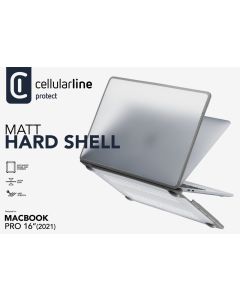 Tvrzený ochranný kryt Cellularline Matt Hard Shell pro Apple MacBook Pro 16'' (2021), transparentní
