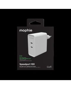 Power Adapter GaN USB-C Dual 100W White