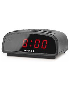 NEDIS digitální stolní budík/ LED displej/ funkce odloženého buzení/ jeden alarm/ černý