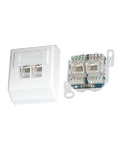 XtendLan Zásuvka 2x RJ-45, Cat5e, nestíněná, na zeď, šikmý vývod, narážecí LSA
