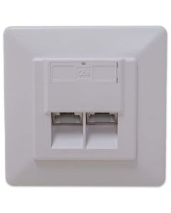 XtendLan Zásuvka 2x RJ-45, Cat6, stíněná, pod omítku, při užití krabičky i na zeď, šikmý vývod
