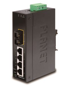 Planet ISW-511T Průmyslový Switch 4x 10/100M + 1x 100 MM SC, -40~+75°C, 48VDC, DIN