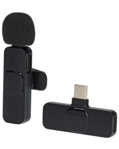 NEDIS bezdrátový mikrofon/ pro notebook / Smartphone / Tablet/ vypínač/ USB-C zásuvka/ kabel 1,8m/ černý