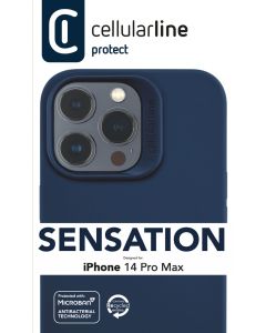 Ochranný silikonový kryt Cellularline Sensation pro Apple iPhone 14 Pro Max, modrý