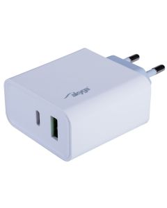 TRX Akyga AK-CH-14 USB nabíječka 220V/ 5-20V/ 45W/ USB-C + USB-A/ PD 3.0/ QC 3.0/ AFC/ FCP/ Apple 2.4A/ PPS/ bílá