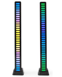 NEDIS LED herní světlo/ napájení z baterie/ pro notebook/ stolní provedení/ RGB/ USB-A/ černé