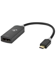 NEDIS kabelový adaptér USB 3.2 Gen 1/ USB-C zástrčka - DisplayPort zásuvka/ kulatý/ černý/ BOX/ 20cm