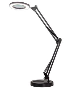 IMMAX LED stolní lampička ZOOM/ s lupou/ 12W/ 5V/2A/ 1200 lm/ stmívatelná/ černá