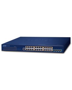 Planet SGS-6310-24P4X L3 switch, 24x1Gb, 4x10Gb SFP+, 24x PoE 802.3at 370W, HW/IP stack, VSF/Cluster