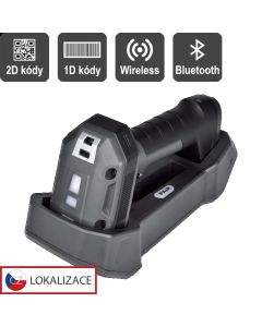 Virtuos HW-857 CCD 2D průmyslová, čtečka, bezdrátová, USB, tmavě šedá