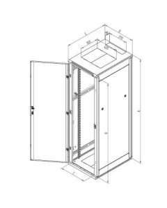 Triton 19" rozvaděč stojanový 18U/600x800, plechové dveře