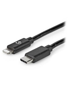 NEDIS Lightning kabel/ USB 2.0/ Apple Lightning 8pinový/ USB-C zástrčka/ kulatý/ černý/ 2m