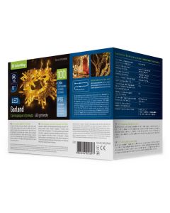 COLORWAY LED řetěz/ IP65 / 100 LED / délka 10m / teplá bílá/ napájení AC, 220V, 6W